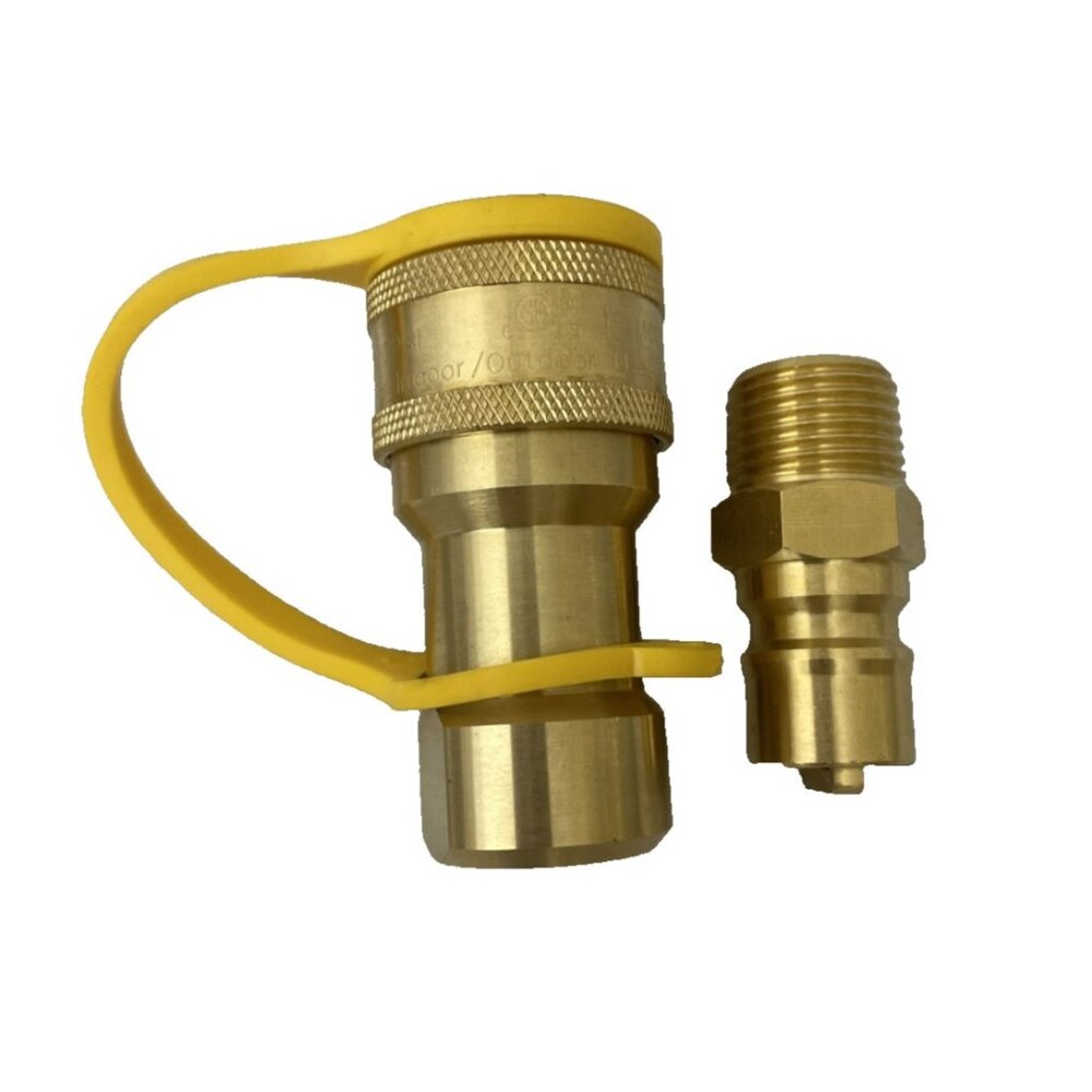 1/2" Qdd Lp Gas Quick Connect Disconnect Connector & Male Insert Plug Solid Bras